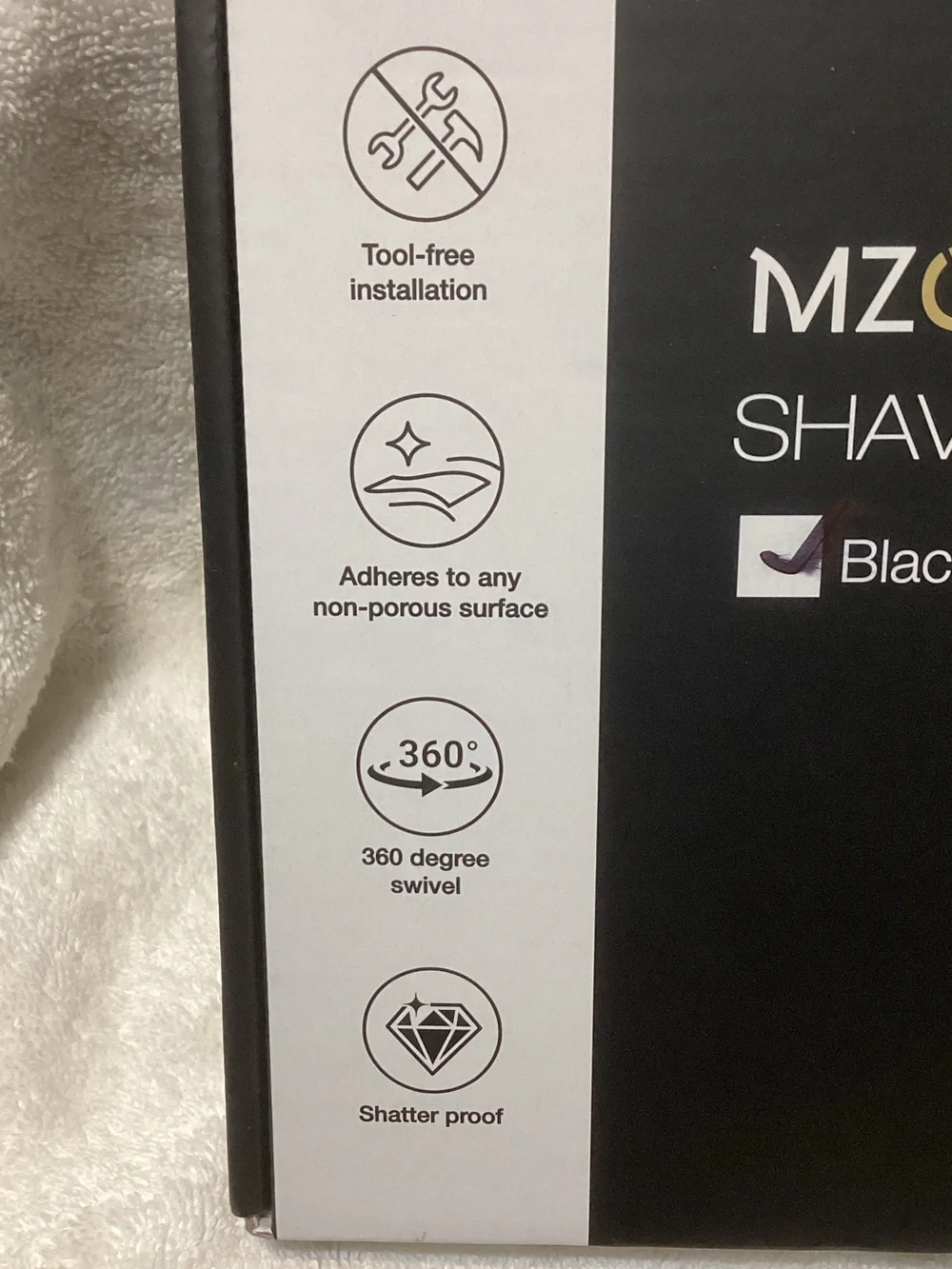 Fogless Shaving Shower Mirror - Black NEW